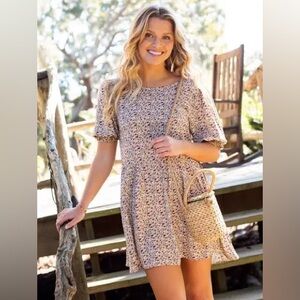 Natural Life Blaire Dress- Cream Ditsy Floral